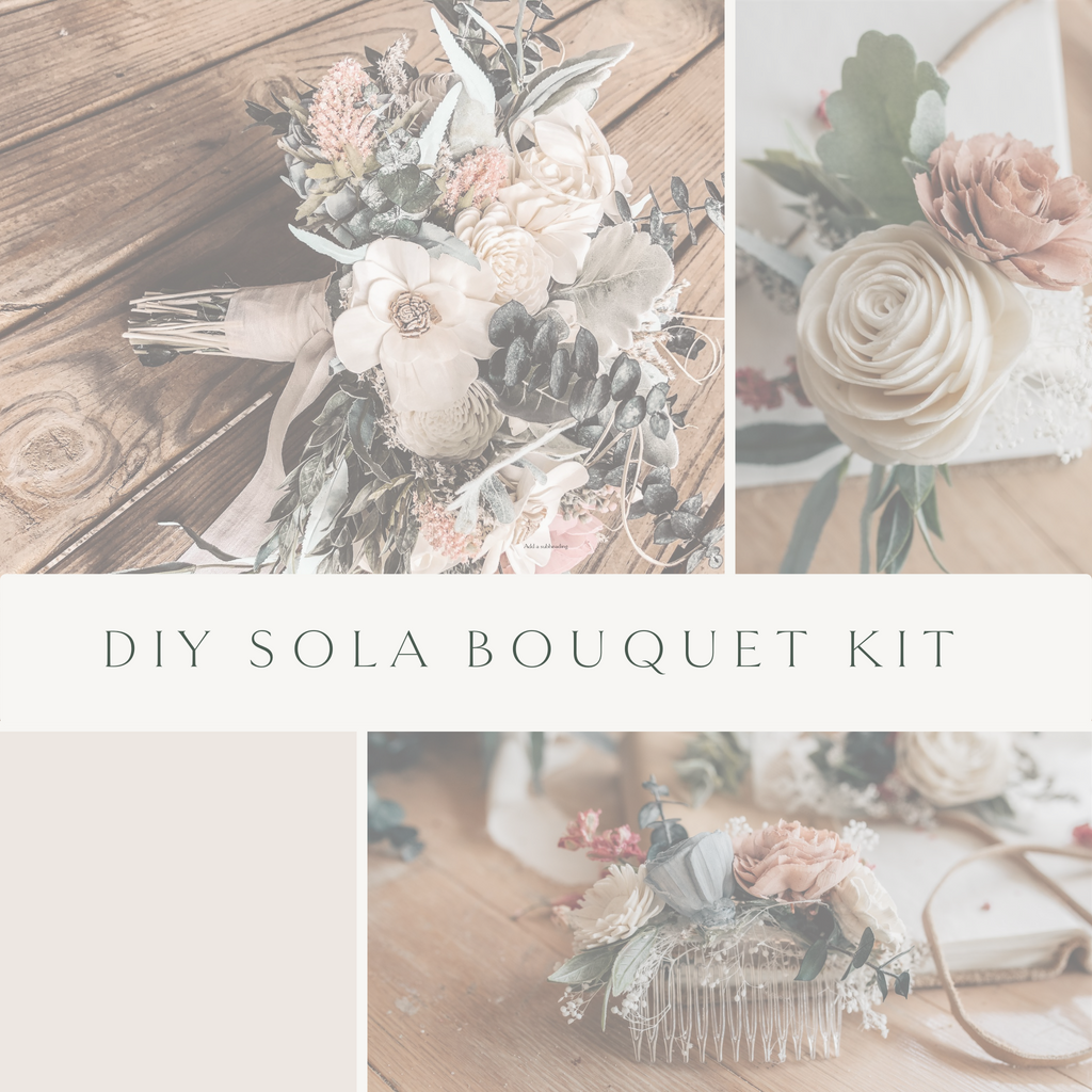 DIY KIT Katherines Collection Boho Sola Flower Bouquet Ivory